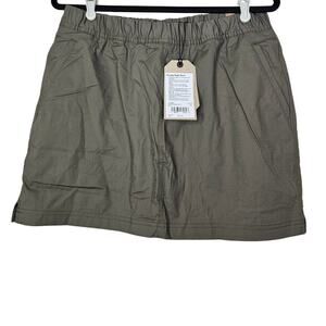 NEW Prana Double Peak Skort Sz 12 Gray Khaki Gorpcore HIking Outdoor Active